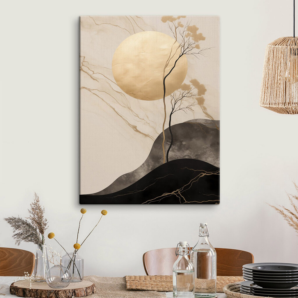 Painting of a tree and a circle
