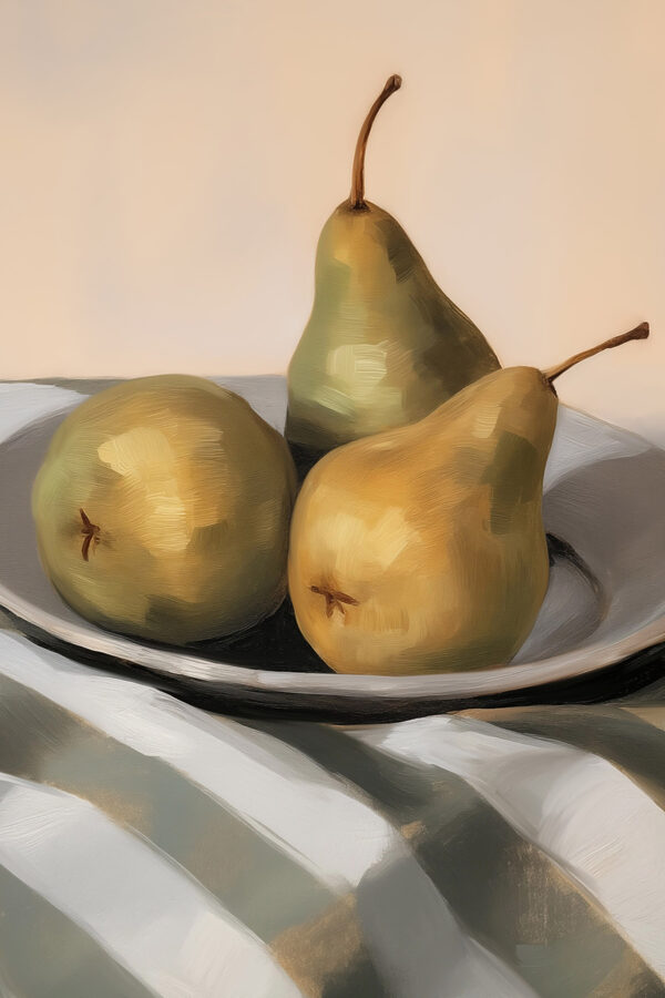 Plate of pears on a table