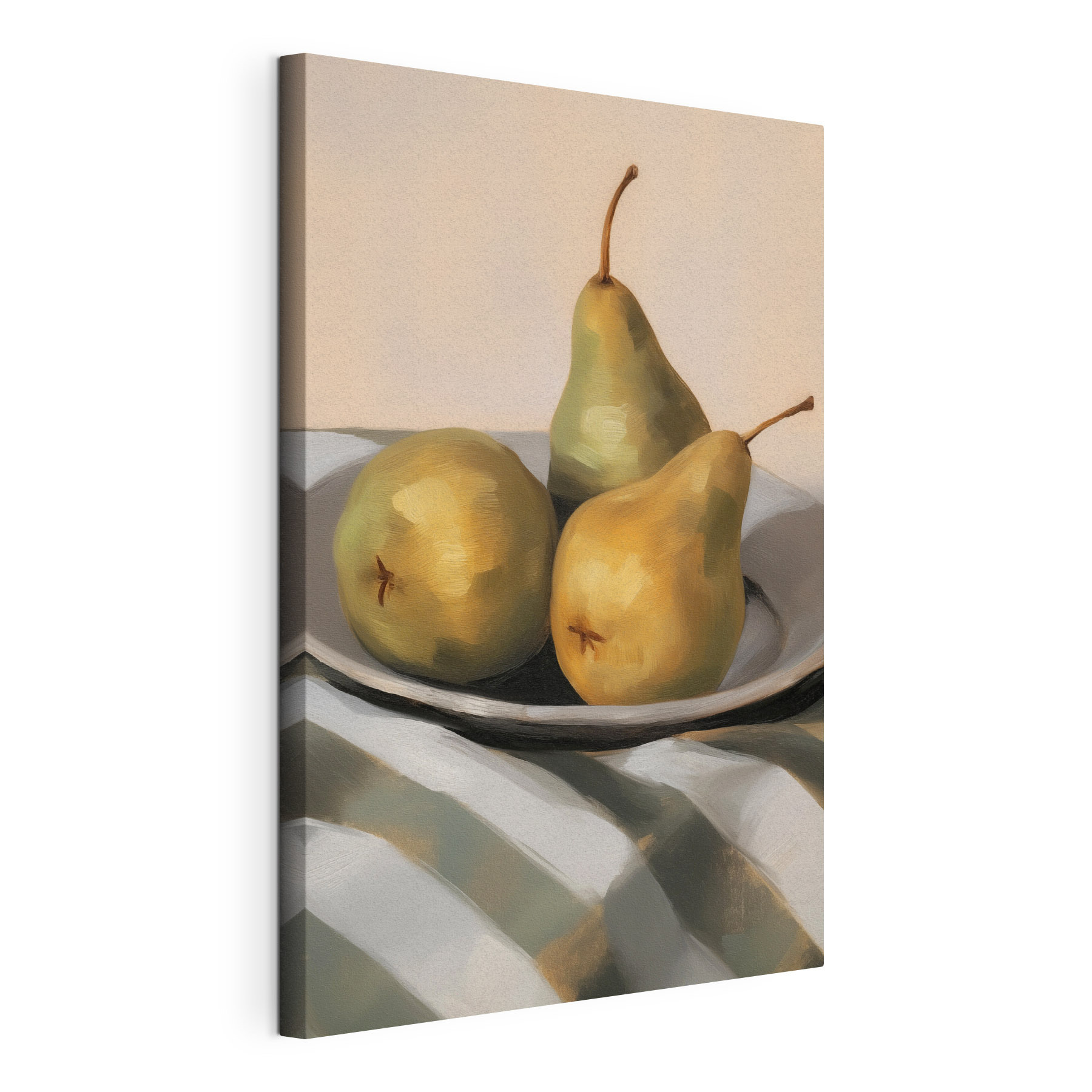 Plate of pears on a table
