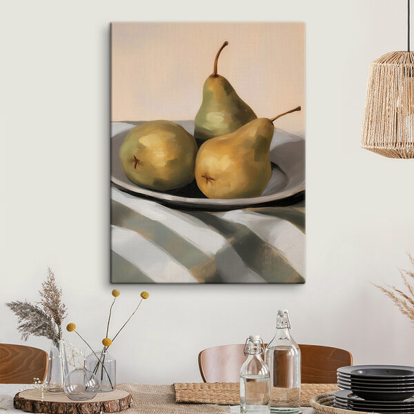 Plate of pears on a table
