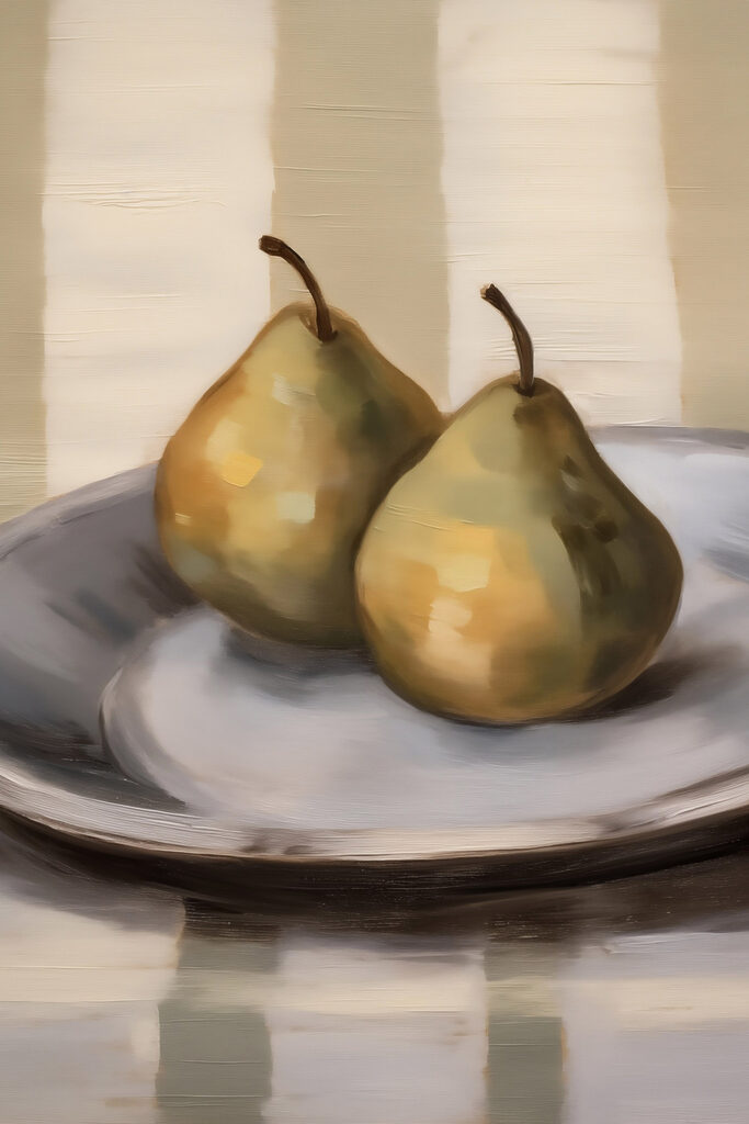 Pair of pears on a plate Pair of pears on a plate