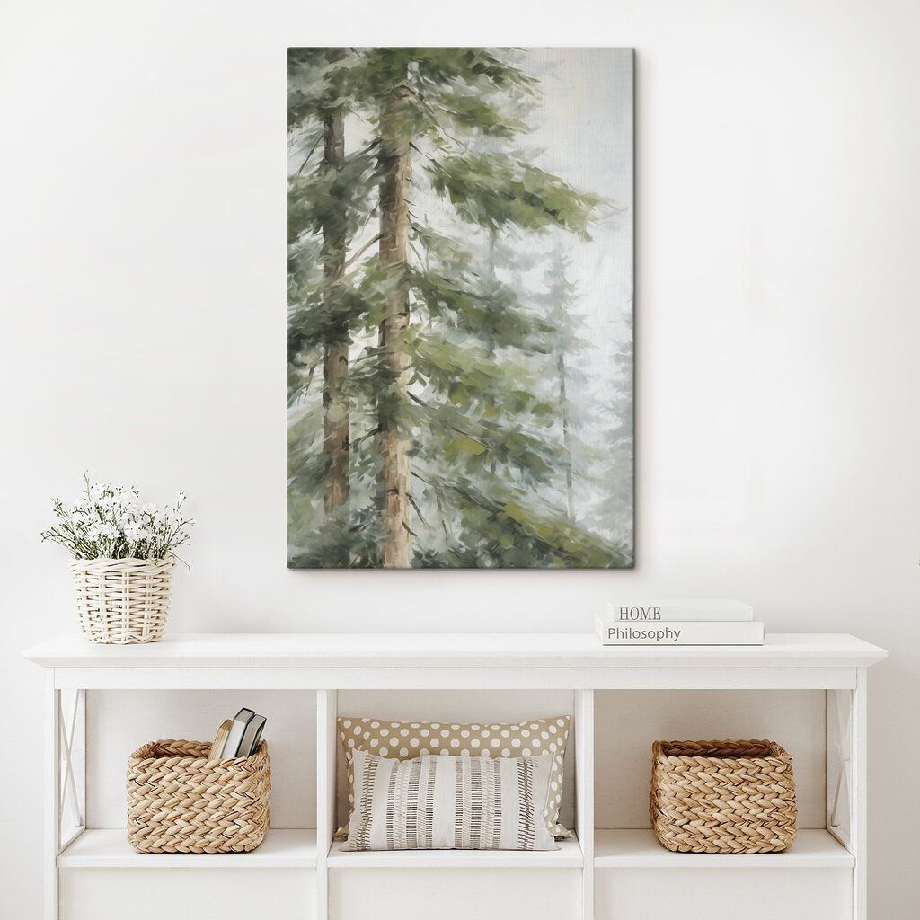 Painting of trees in the woods