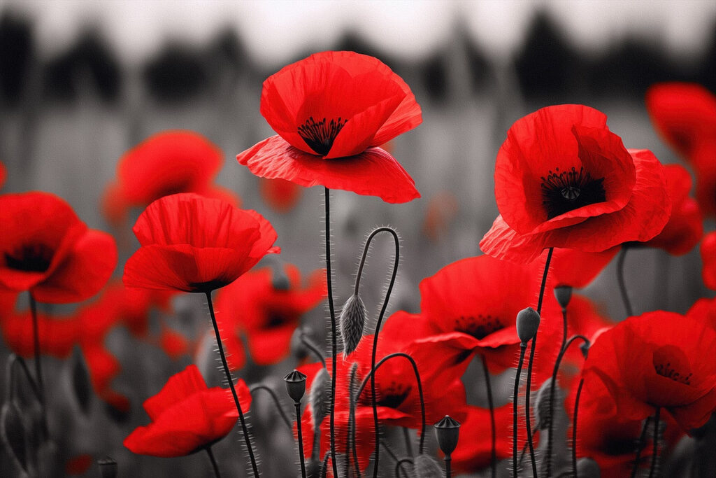 Group of red flowers