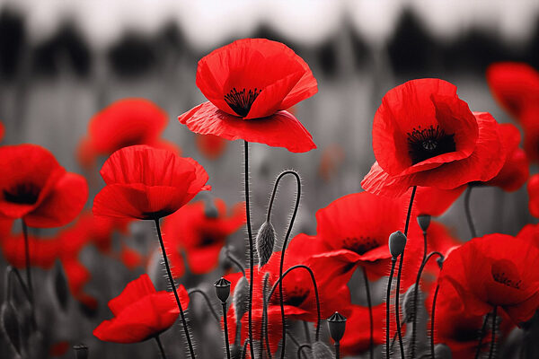 Group of red flowers