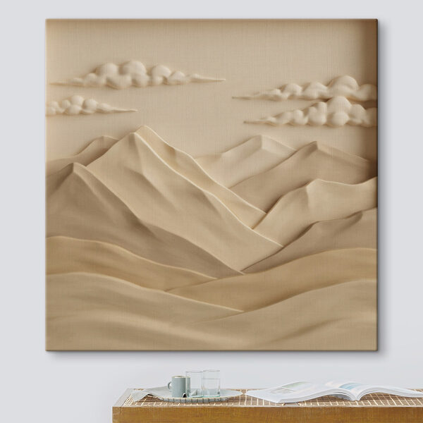 White and tan mountains with clouds and clouds White and tan mountains with clouds and clouds