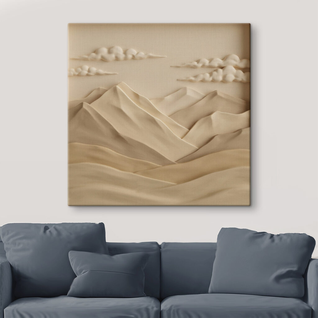 White and tan mountains with clouds and clouds White and tan mountains with clouds and clouds