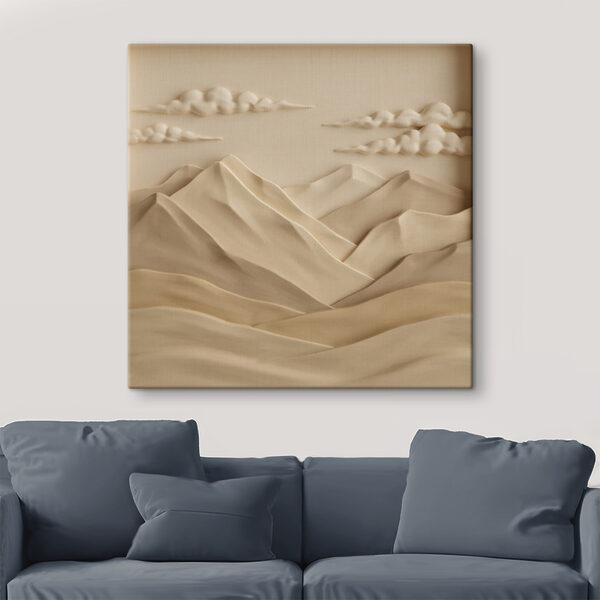 White and tan mountains with clouds and clouds White and tan mountains with clouds and clouds