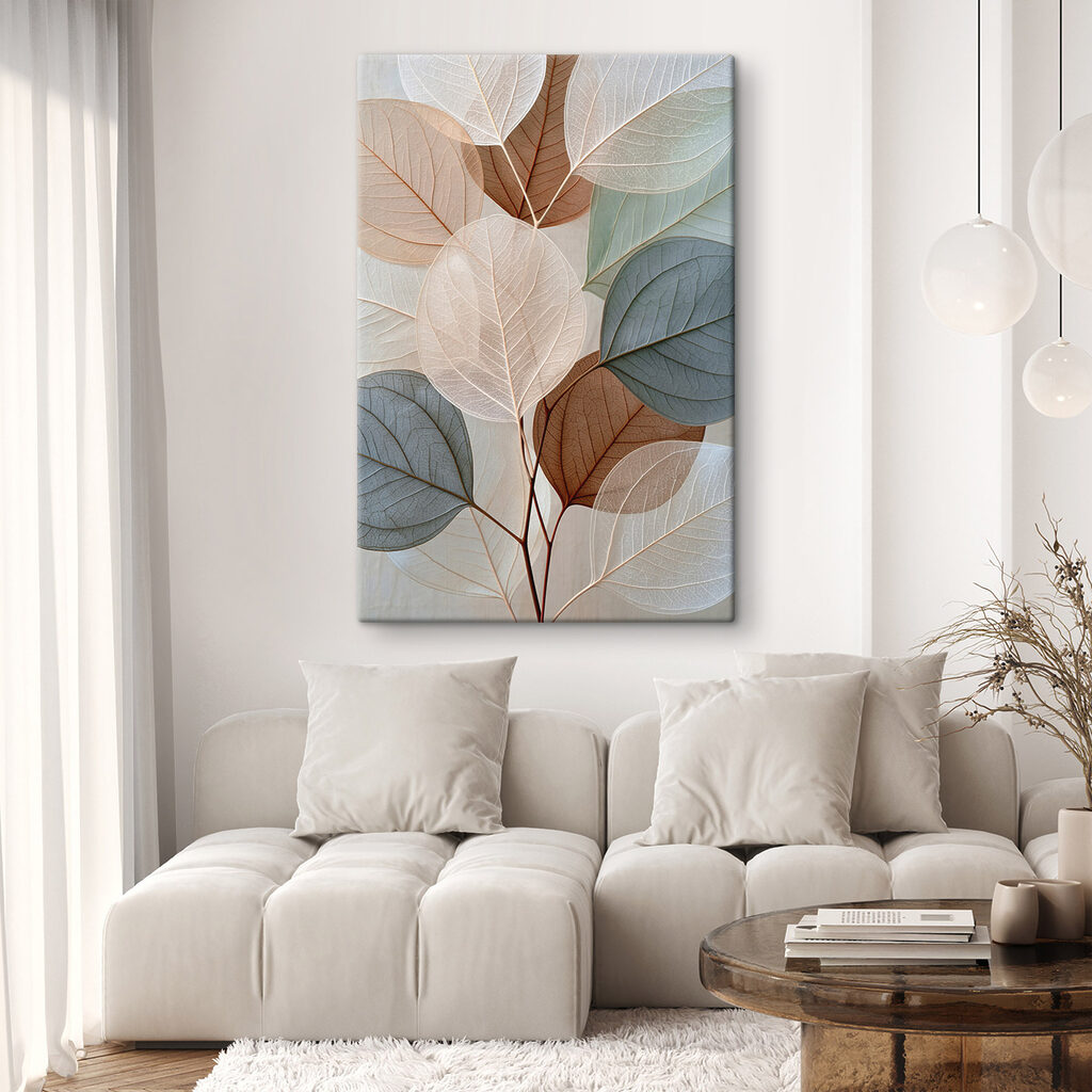 Group of leaves with different colors