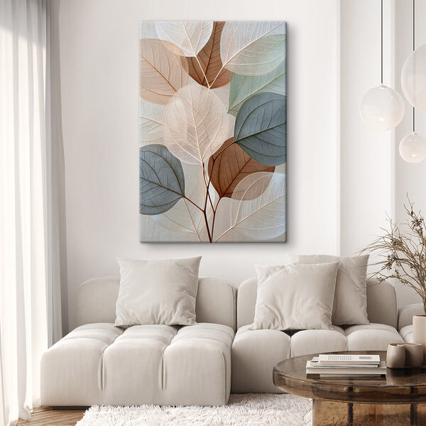 Group of leaves with different colors