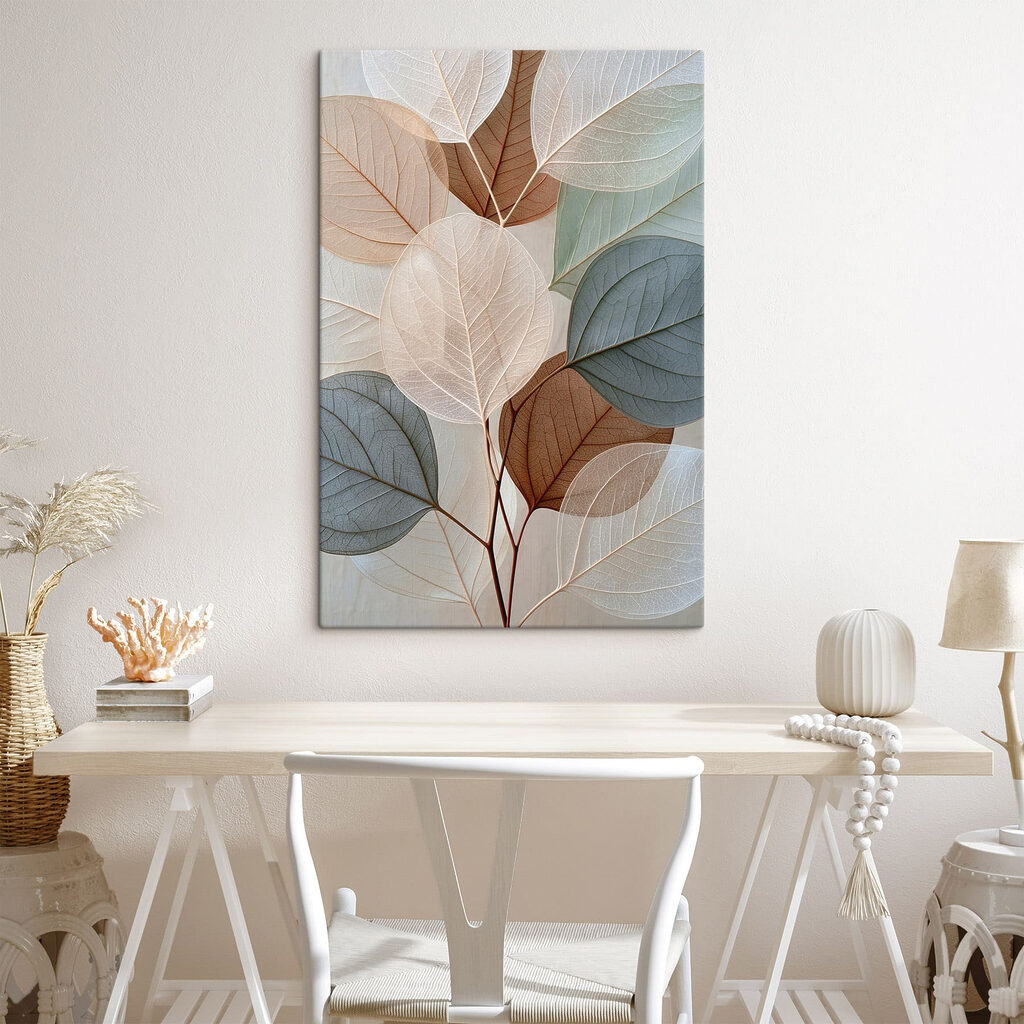 Group of leaves with different colors