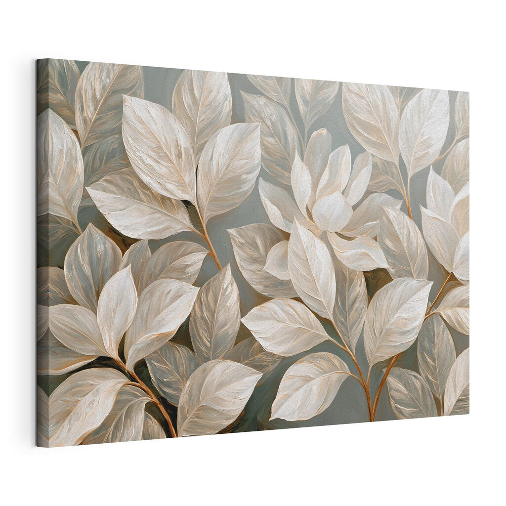 Painting of white flowers and leaves