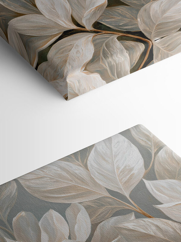 Painting of white flowers and leaves