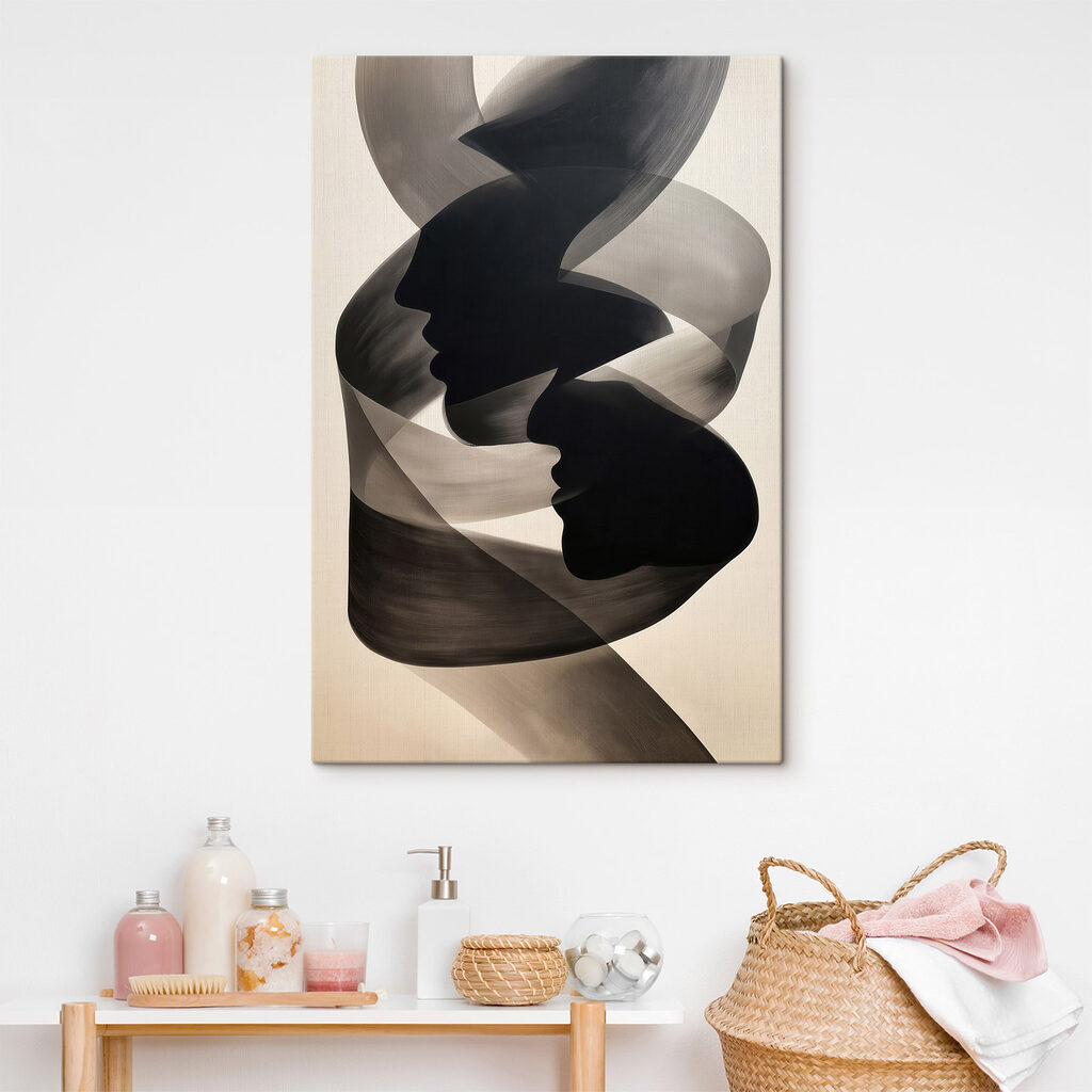 Black and white image of two faces Black and white image of two faces