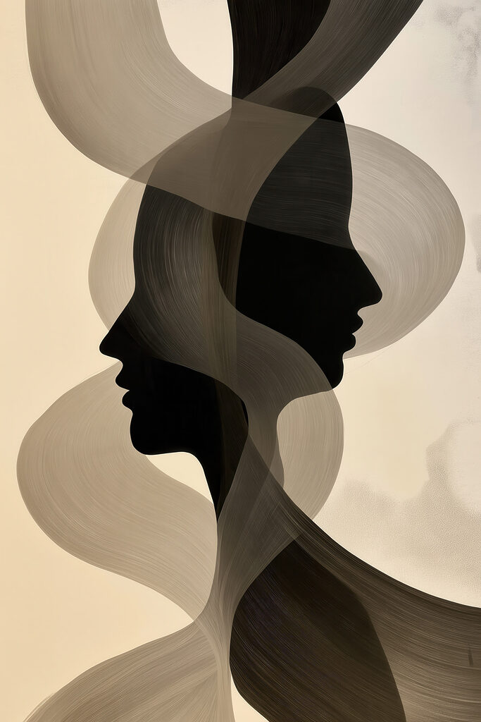 Silhouette of a couple of people Silhouette of a couple of people