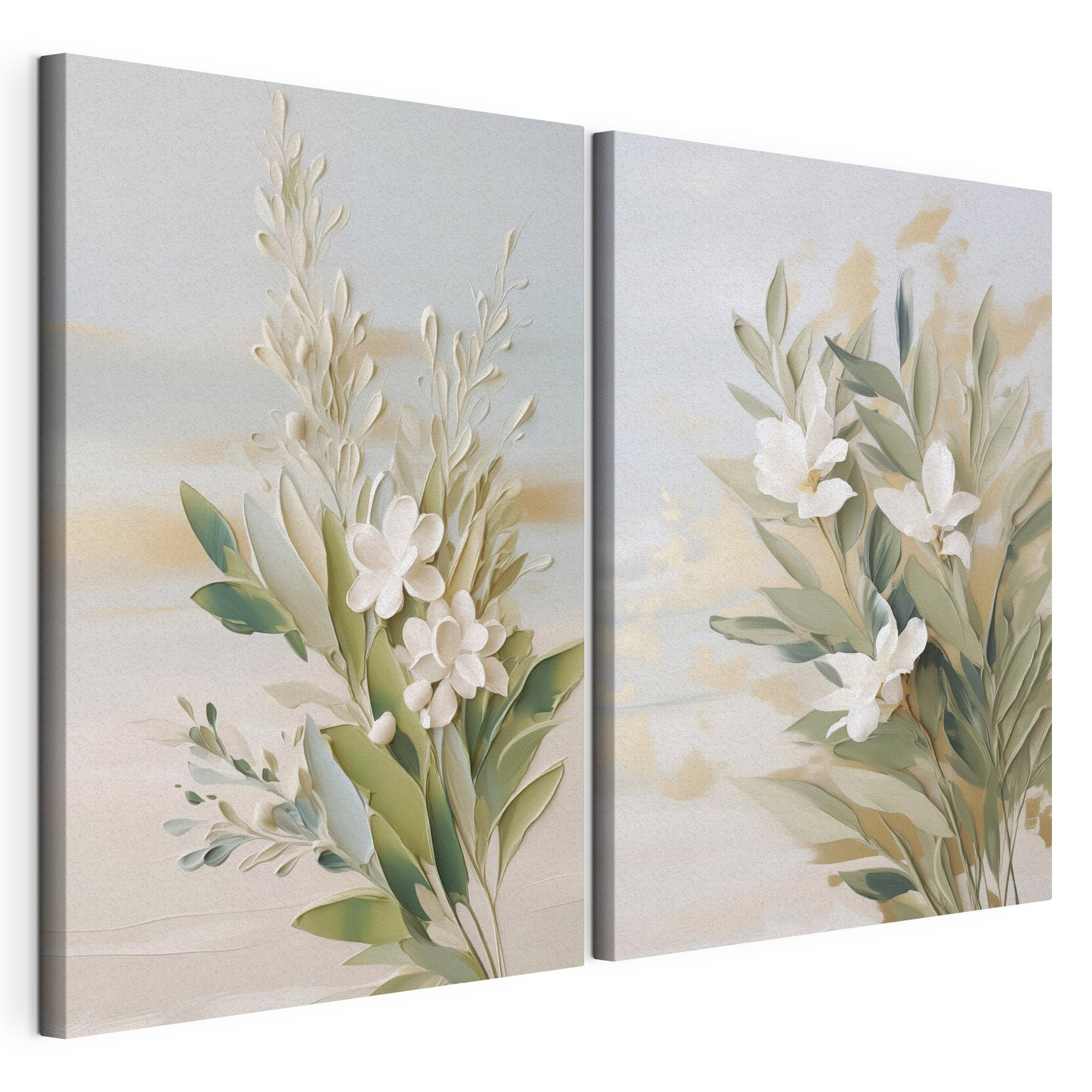 Painting of flowers and leaves