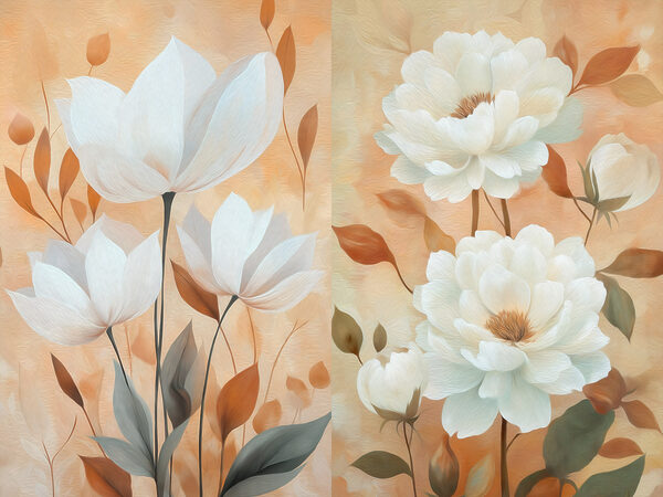 Painting of white flowers
