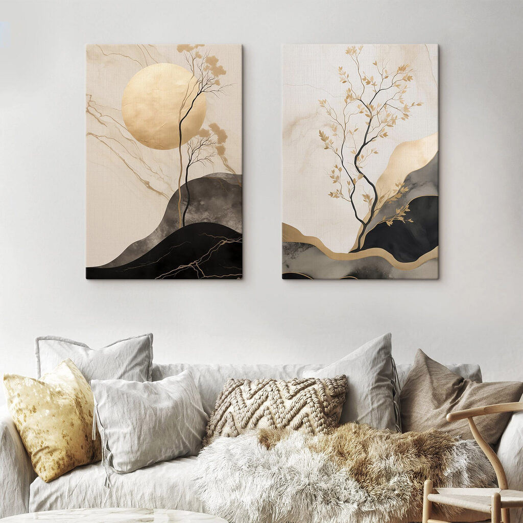 Painting of a tree and moon