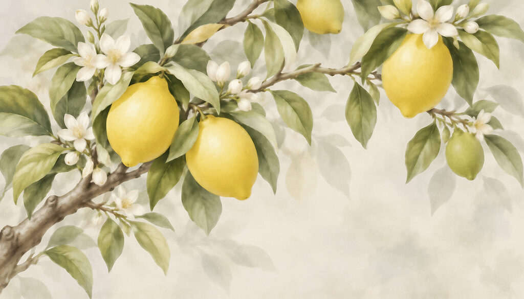 Lemons on a tree branch